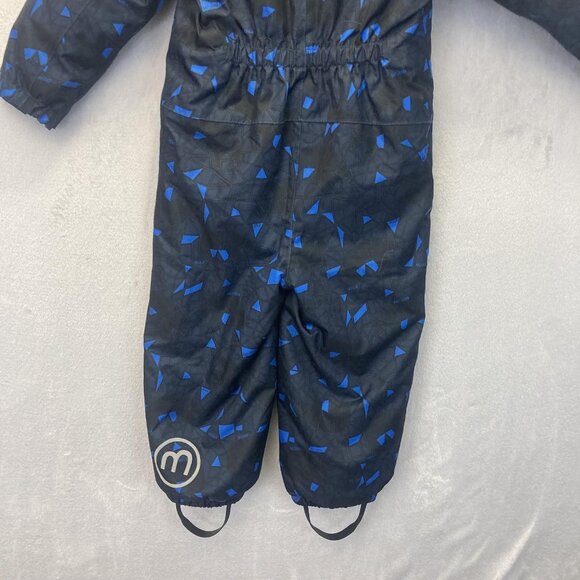 Minymo Fleece Lined Fur Trim Snowsuit Size 4 (4T) Black Blue Hooded One Piece - Picture 16 of 16